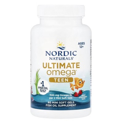 Nordic Naturals 挪威小鱼 自然青少年鱼油Omega 草莓味 12+岁 60粒